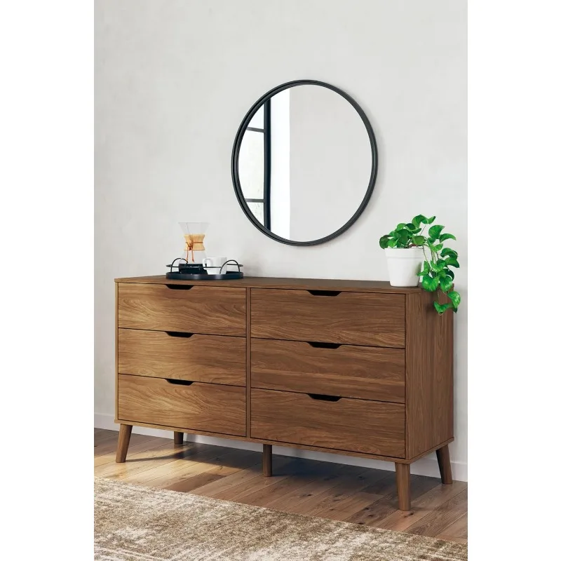 

Fordmont Minimalist 6-Drawer Dresser with Safety Stop and Splay Legs Dark Brown Bedroom Furniture