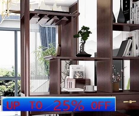 

LMM new Chinese living room partition cabinet light luxury solid wood double-sided entrance wine cabinet