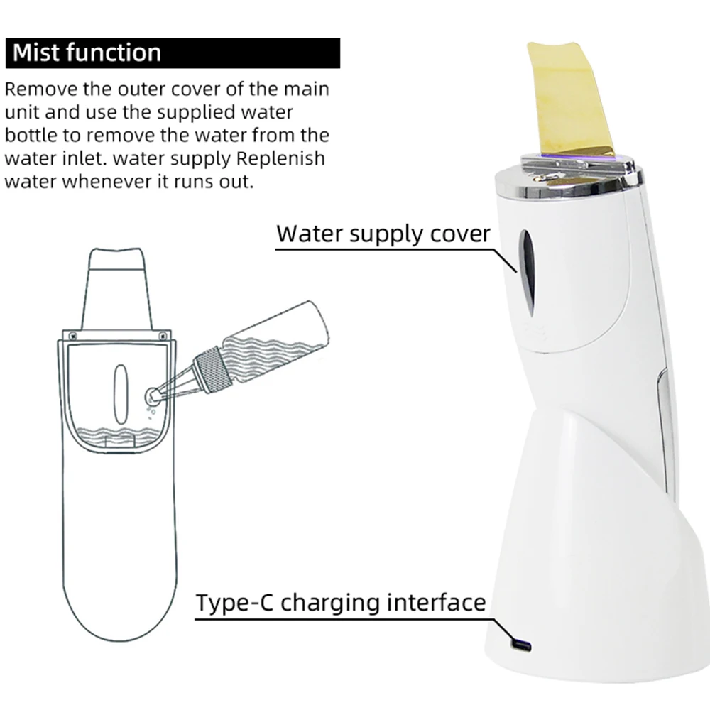 EMS Ultrasonic Skin Scrubber Deep Face Cleaning Machine Peeling Shovel Facial Pore Cleaner Face Skin Scrubber Lift Machine lesen