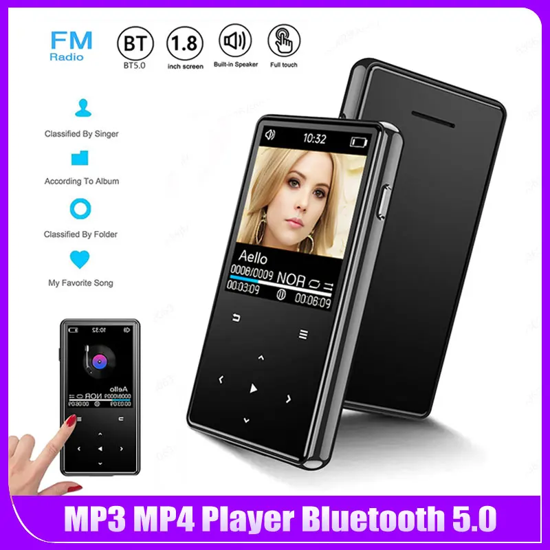 8/16/32GB MP3 MP4 Player Lossless Music Player Built-in HD Speaker Music Stereo Player FM Radio Recording for Gym Camping Sports