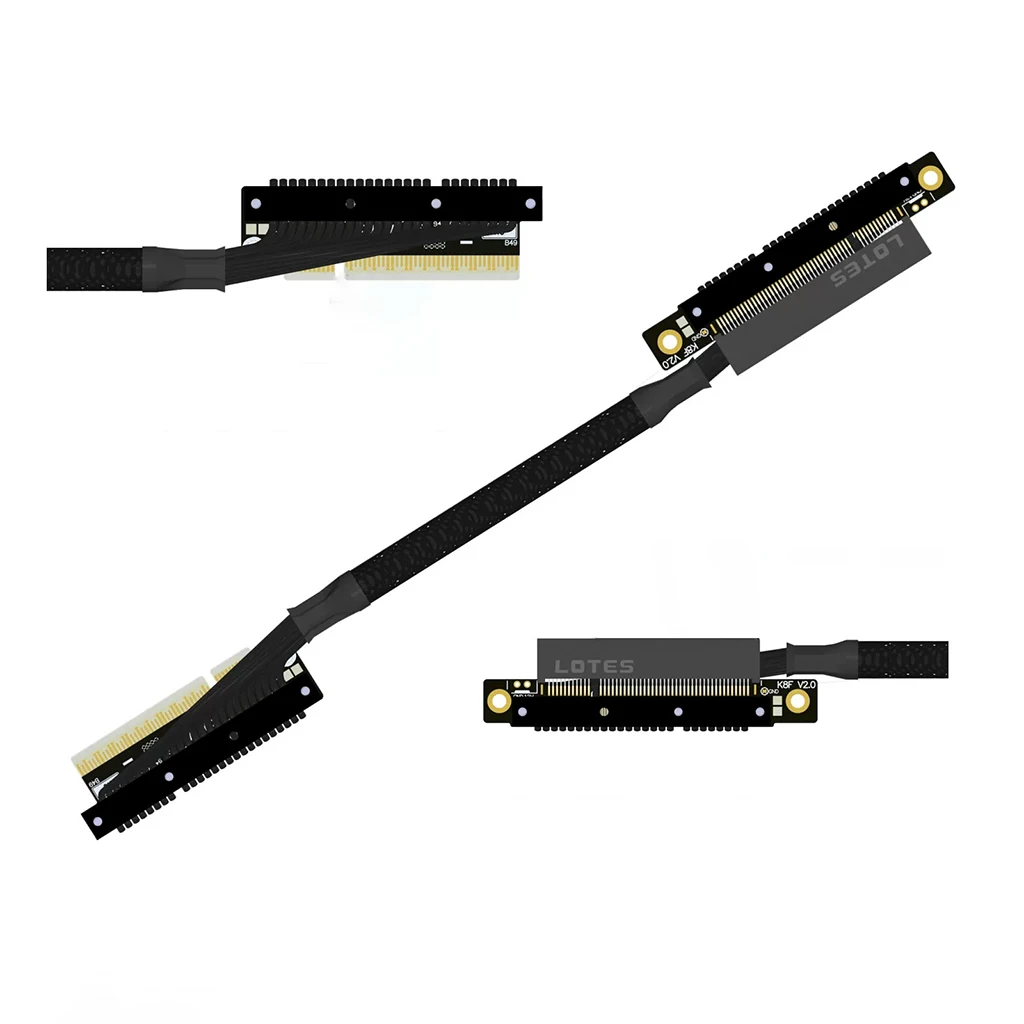 90/180/270Degree PCIe 5.0 x8 Dual Reverse GPU Extension Cable  Lossless Riser  Adapter For RTX 5070 RX 9070 Graphics Cards