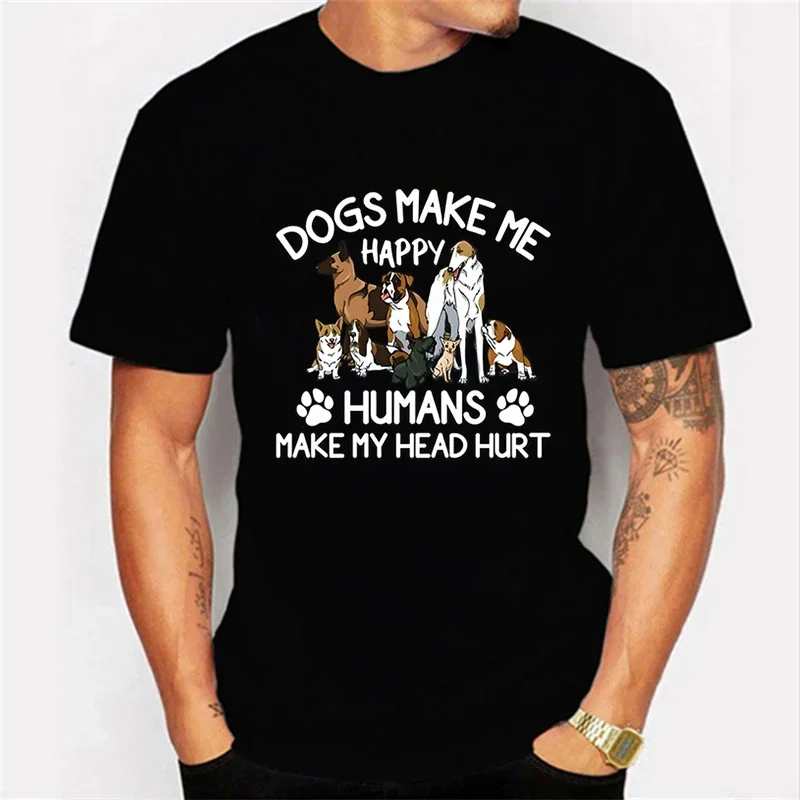 

Мужская футболка в стиле Харадзюку, футболка с надписью «Make Me Happy Human Make My Head повреждена», футболка с графическим рисунком, уличная одежда, модные мужские брендовые футболки
