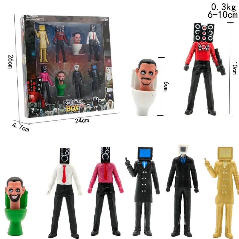 

8 in 1 Skibidi Toilet Figure Toys Card Game Toilet Man VS Monitor Man Figure PVC Doll Model toys PVC Collectable Blind Box