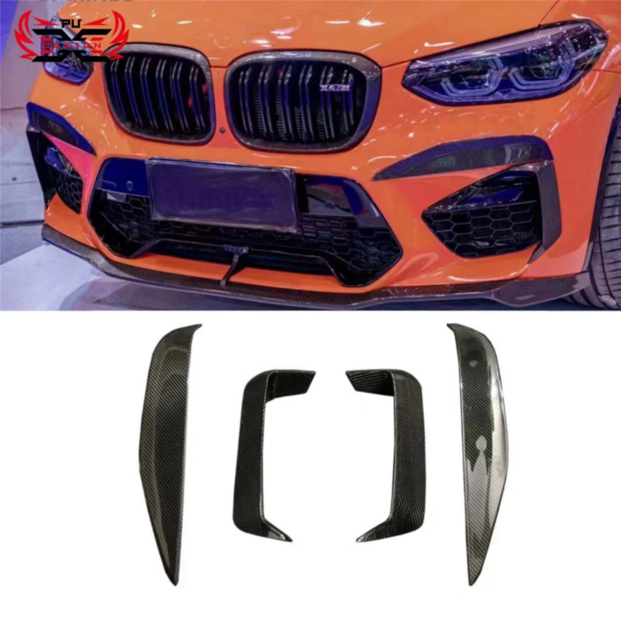 Carbon Fiber Front Lip Front Bumper Front Canards For BMW F97 X3M F98 X4M Body Kit Retrofit Accessories