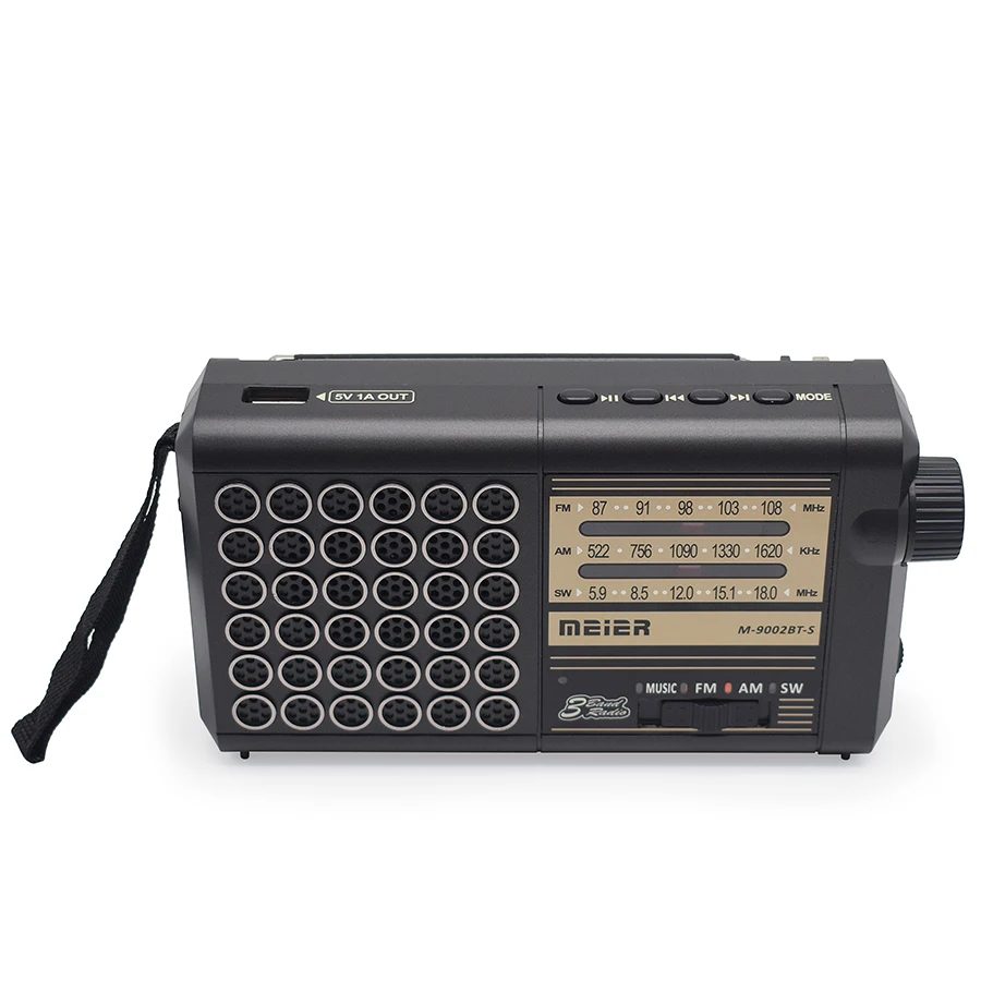 M-9002BTS Portable AM FM Detachable Full Wave Radio Multi Hand Short Wave Euler Band Radio Phone Connection Music Speaker