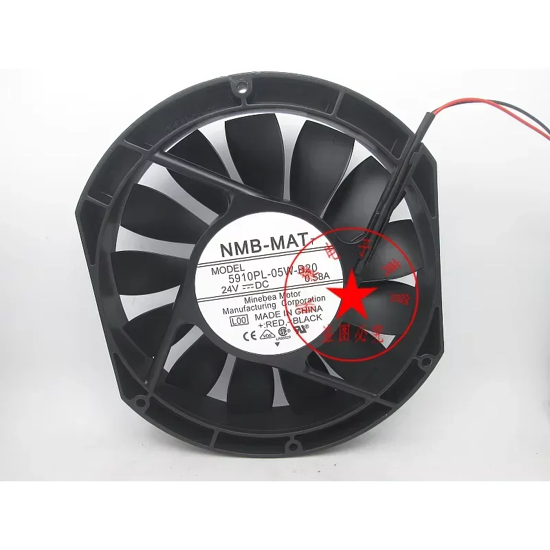 

NMB 5910PL-05W-B20 L00 DC 24V 0.58A 172x150x25mm 2-Wire Server Cooling Fan