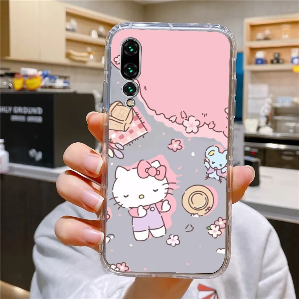 Sario-H-Hello Cat K-Kitty  Phone Case For Xiaomi 11 Redmi Note 11 5G 8T 9A 9 10T Note8Pro Note9 12SUltra Transparent Case