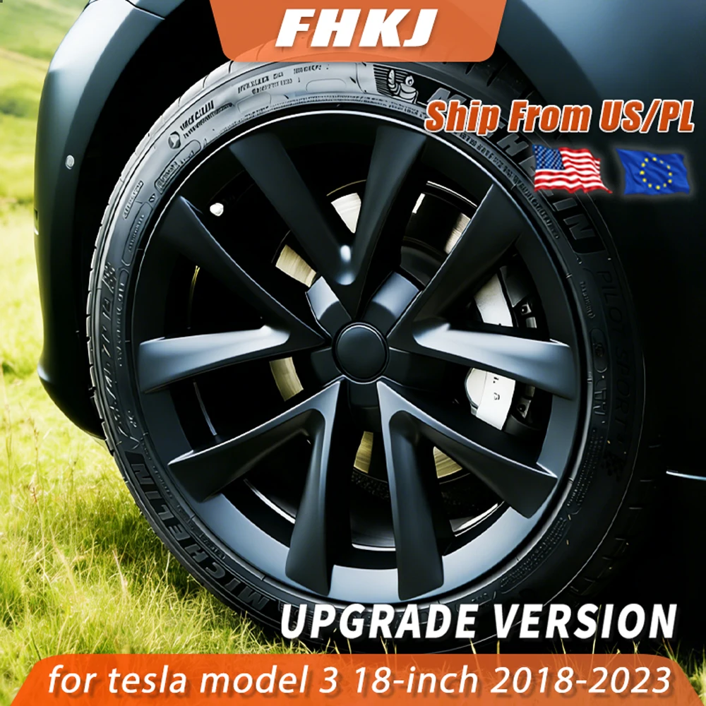 

FHKJ 4 шт. крышка ступицы, замена для Tesla Model 3 Aero, крышка колеса 18 дюймов, крышка ступицы, полная крышка обода, аксессуары 2018-2023