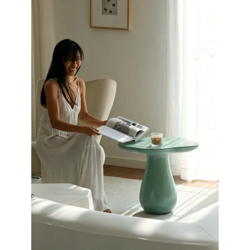 Cloud-edge glass fiber composite cream-shaped sofa corner unit, bedroom coffee table, Instagram style