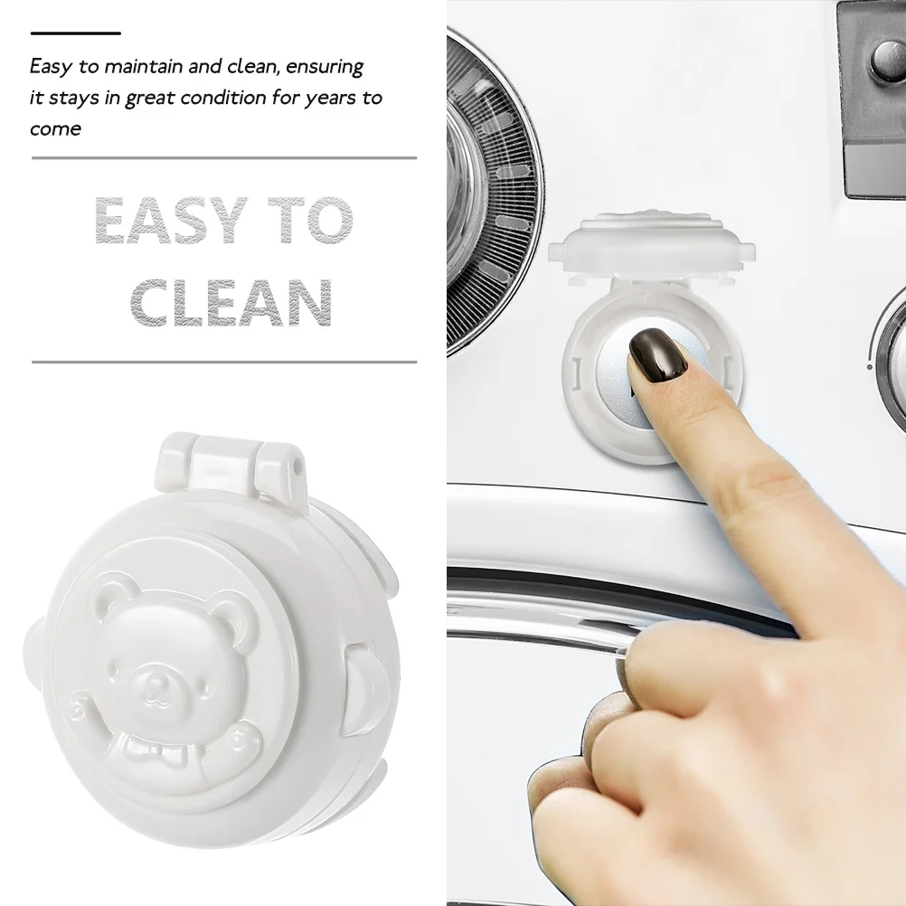 6 Pcs Button Washing Machine Lock Child Station Chain Plastic Dip Proof Stove Knob Covers