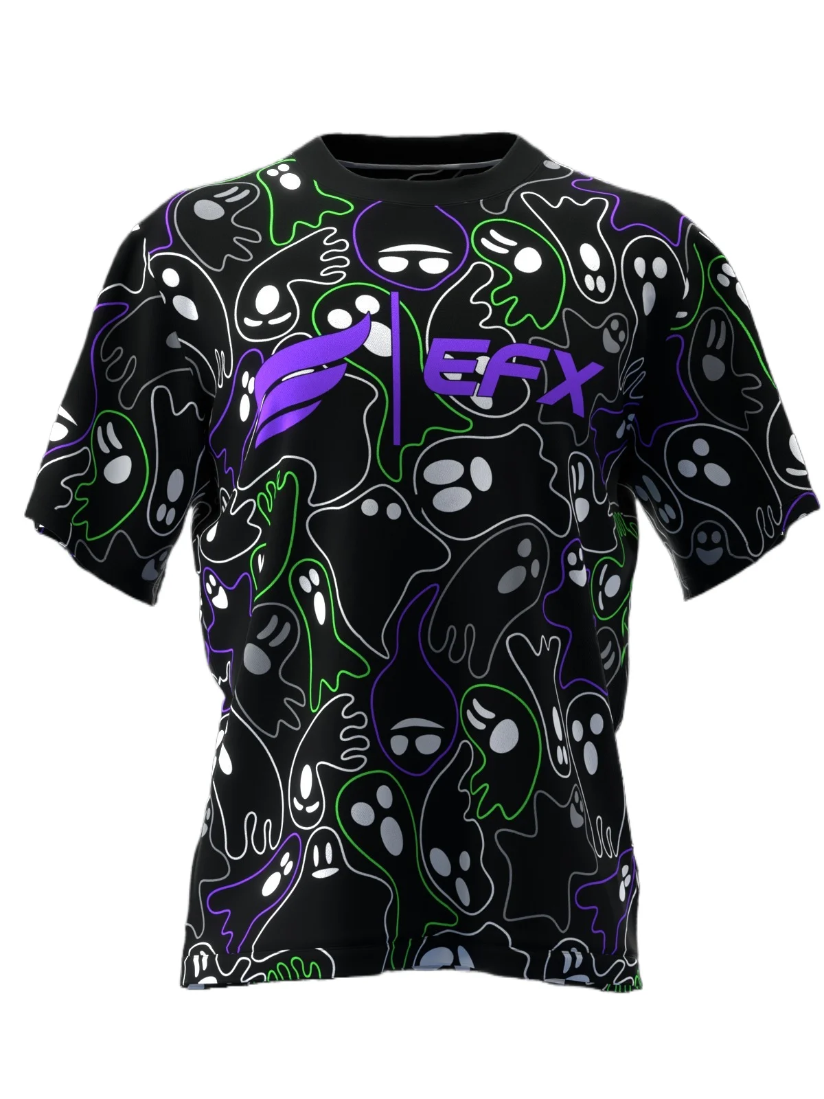 Casual Printed Bowling Jersey,Multi-color Ghost Graffiti Pattern,Clean Cut, Quick Dry Breathable Material Bowling Themed Parties