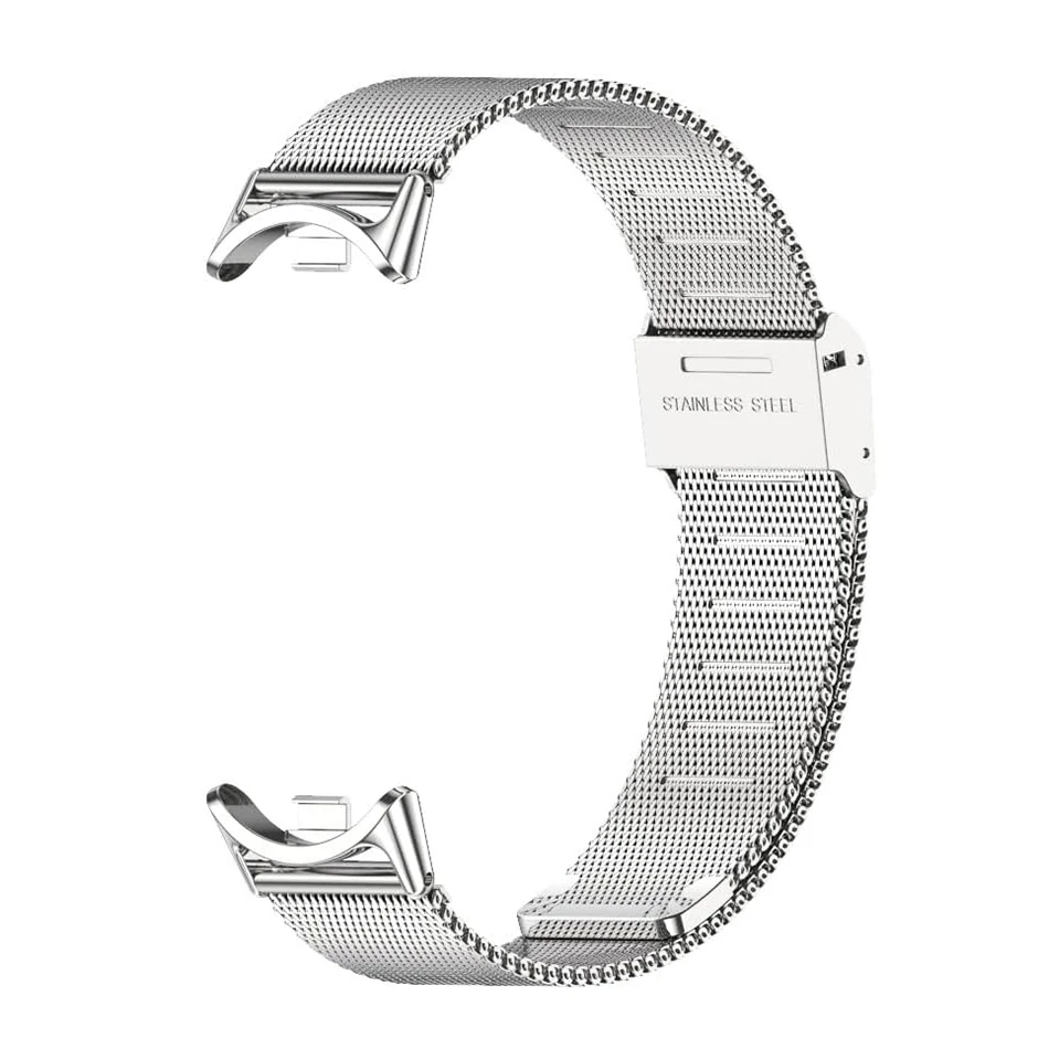 Pasek do zegarka ze stali nierdzewnej Mesh Correa kompatybilny z Xiaomi Mi Band 10 9 8, miękka bransoletka z pętlą do Smart Band 10/9/8