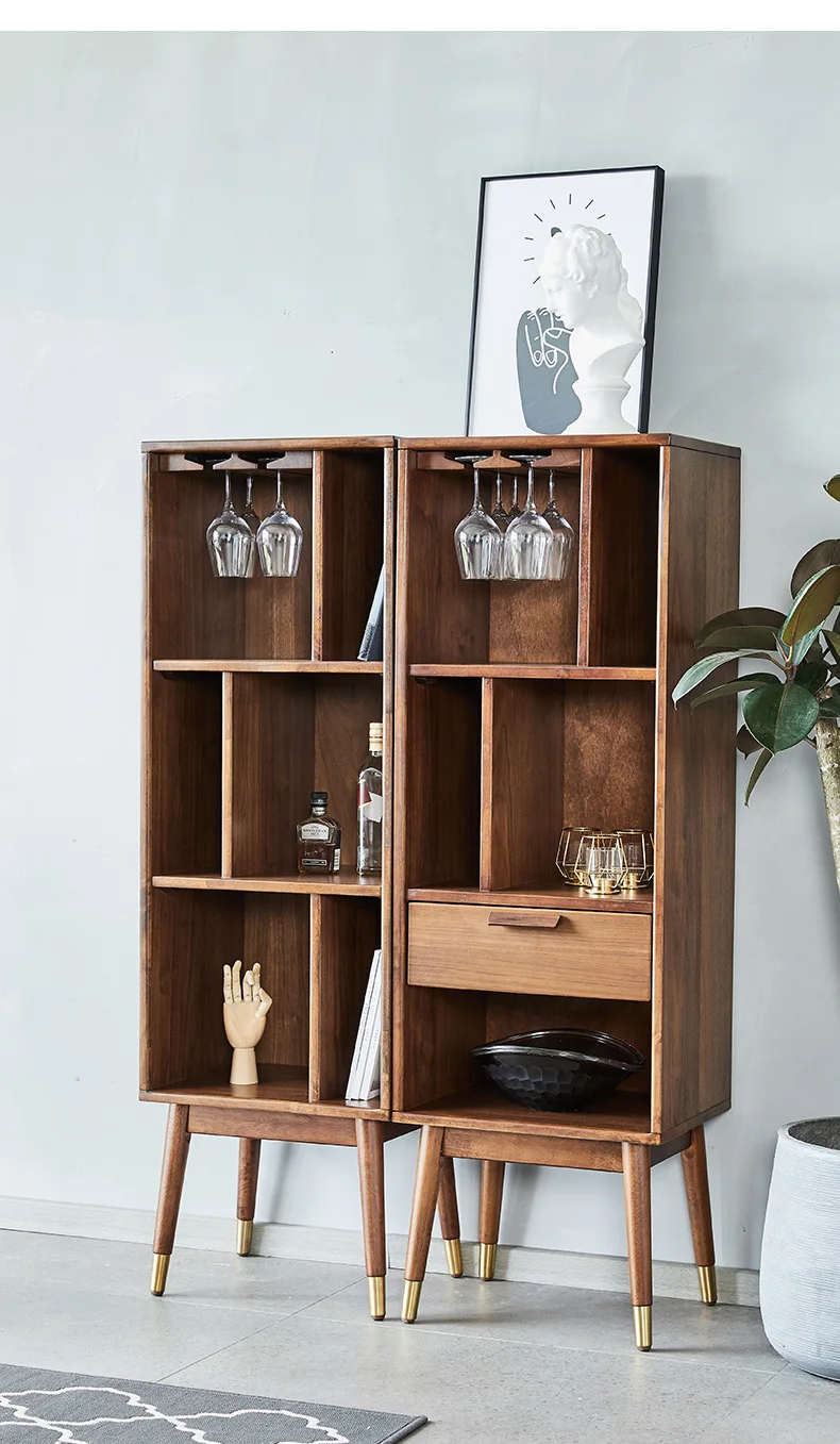 Solid Wood Wine Cabinet Partition Restaurant Side Cabinet Storage High Cabinet Combination Suit