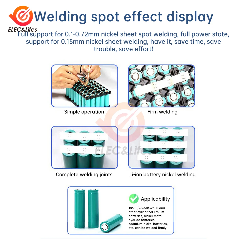 Mini Spot Welder Kit DIY Automat 18650/26650/32650 Battery Pack Welding Portable Spot Welding Machine Pen With Nickel Sheet