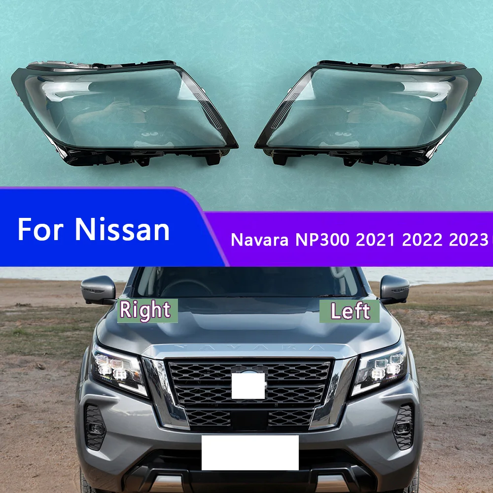 

For Nissan Navara NP300 2021 2022 2023 Car Accessories Headlight Cover Transparent Lampshade Lamp Lens Headlamp Shell Plexiglass