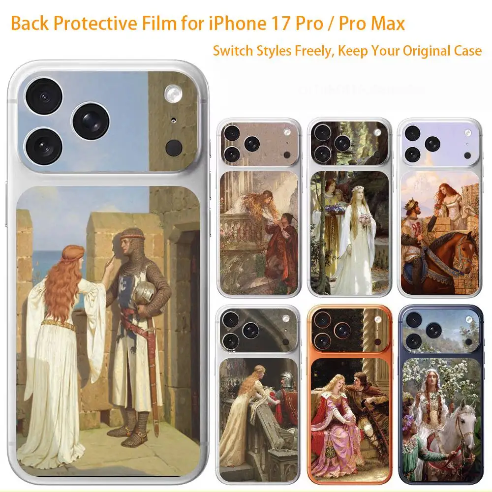 

The A-Accolade Knight and Princess 3D Full Body Skin Decal for iPhone 17/Pro/Pro Max Color Rear Protective Sticker
