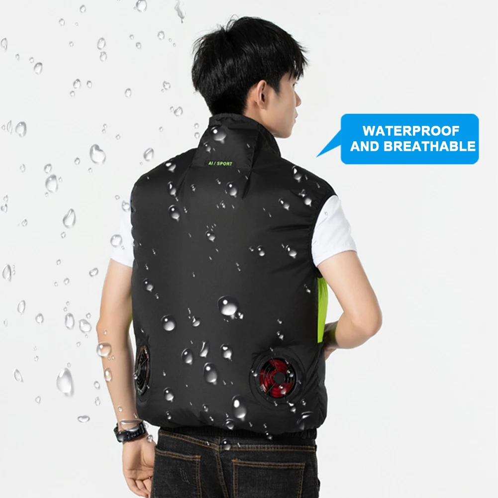 Summer Cooling Vest Air Conditioner Clothes Lightweight Ice Vest Breathable Camping Fishing Fan Vest for High Temperature Work