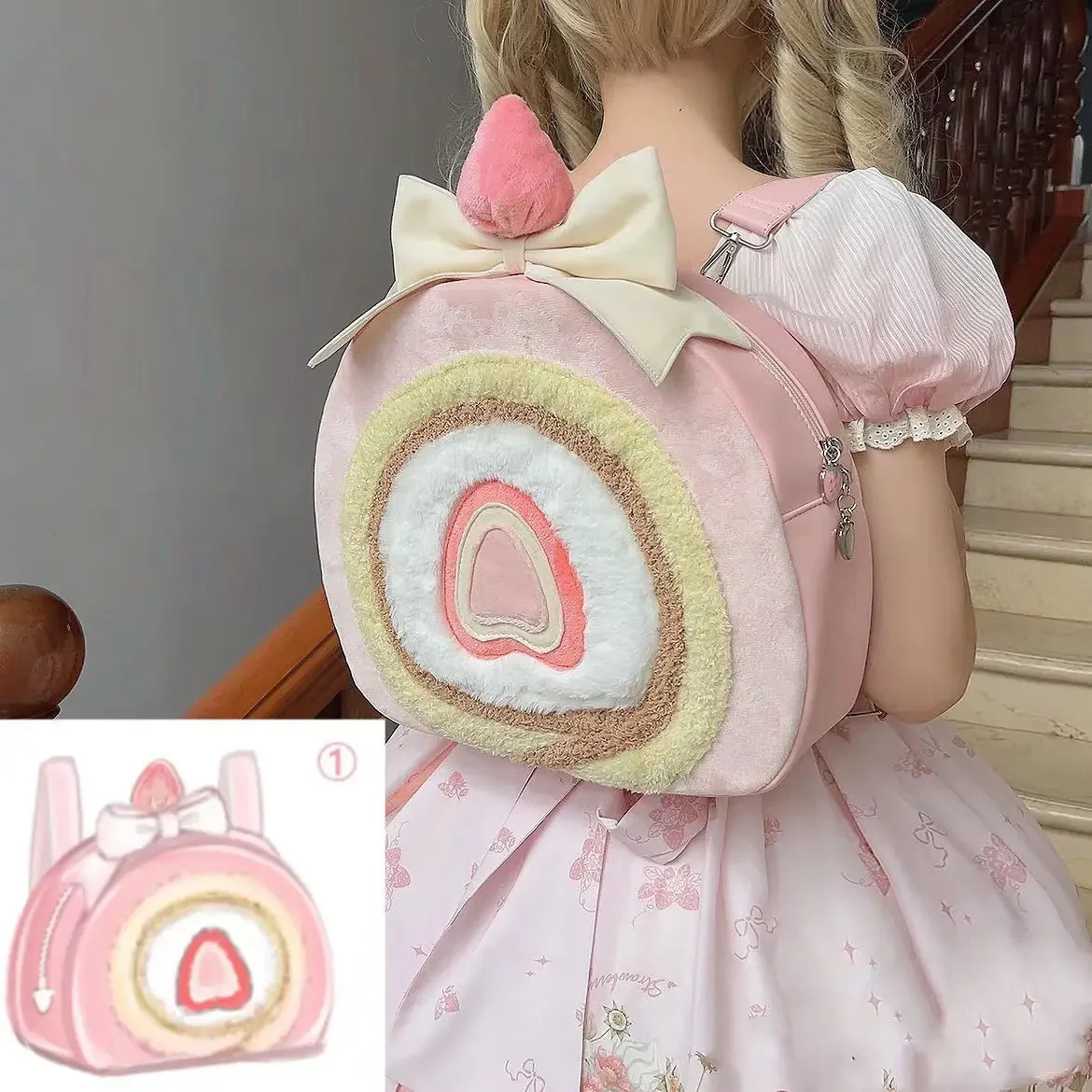 Children Backpack 2023 New Fashionable Creative Niche Pink Cake Backpack Sweet and Cute Commuter Backpack for Girls