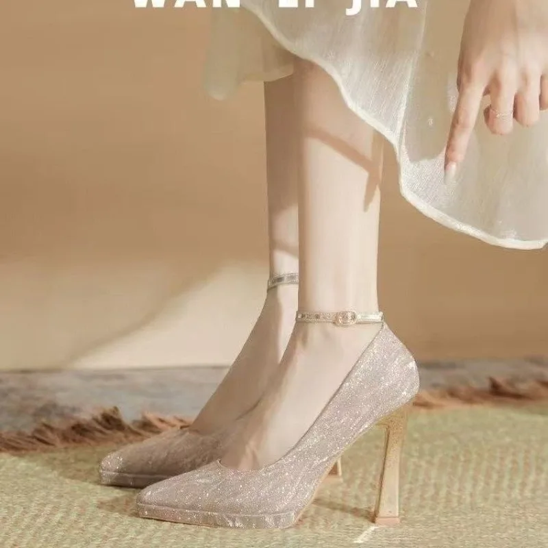 

Women's New Beautiful Non-tiring Feet High-end Sense Sequined Fashion Single Shoes Platform High Heels