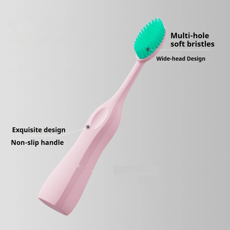 4 عبوات، ألوان عشوائية، رأس فرشاة عملاقة، فرشاة أسنان كبيرة جدًا، شعيرات ناعمة ممتازة، تنظيف منزلي للبالغين، حماية اللثة، فرشاة أسنان واسعة الرأس