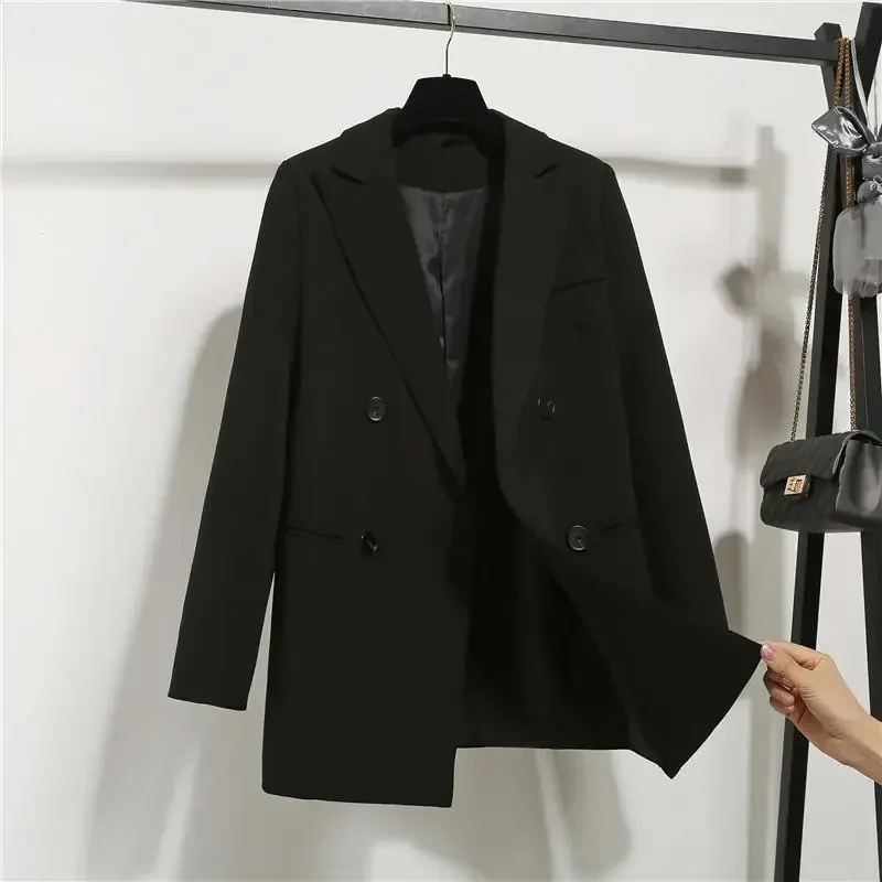 Luxury Black Blazer Office Women Korean Fashion Slim Fit Long Sleeve Top Spring Autumn Coat Cheap Wholesale