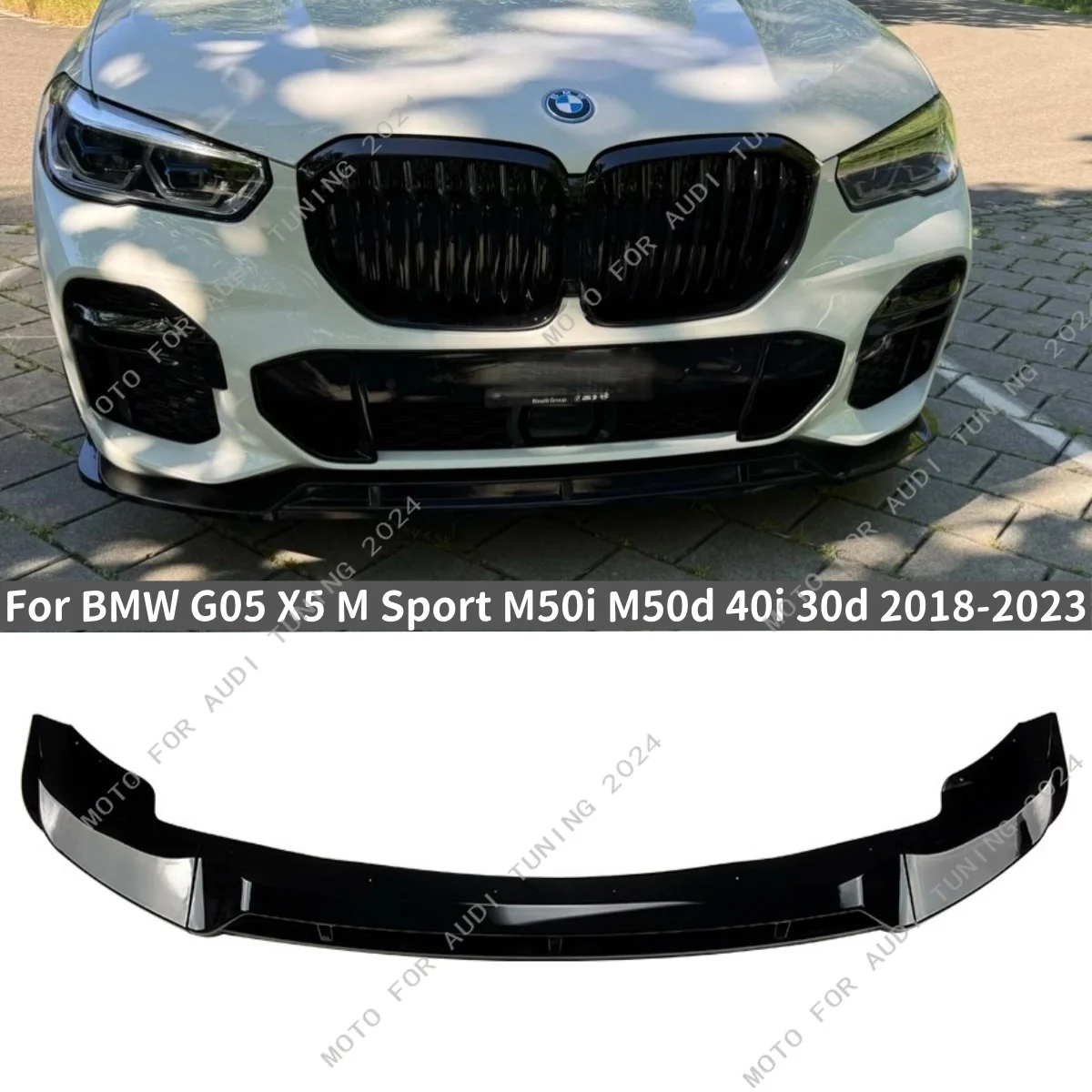 

Car Front Bumper Lip Splitter Guard Protector Cover for BMW G05 X5 M Sport M50i M50d 40i 30d 2018-2023 3PCS Bodykits Accessories