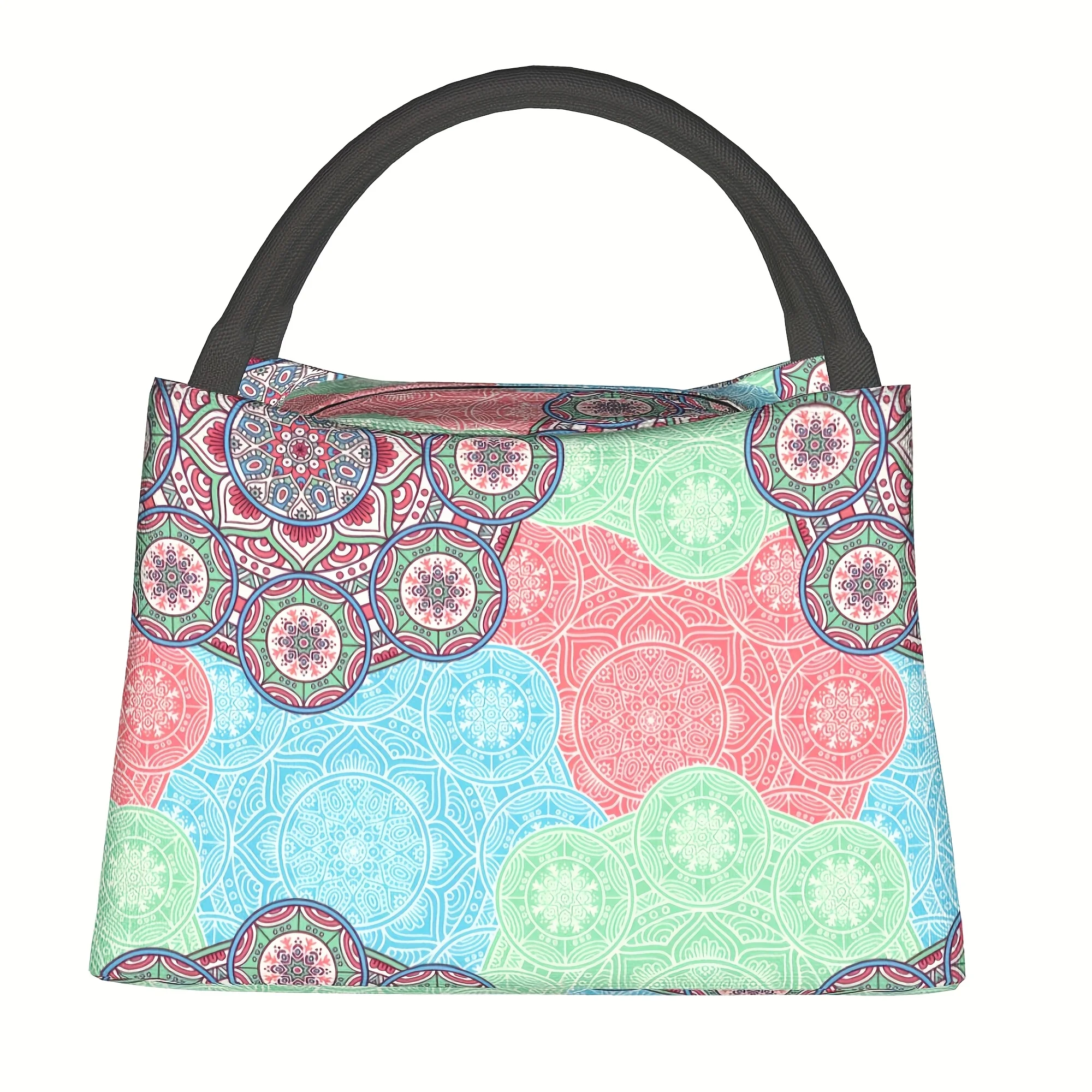 

1pc Bohemian Pattern, Portable And Reusable Refrigerated Bag, Insulated Lunch Bag, A Must-have For Camping Beaches, Homes, Offic