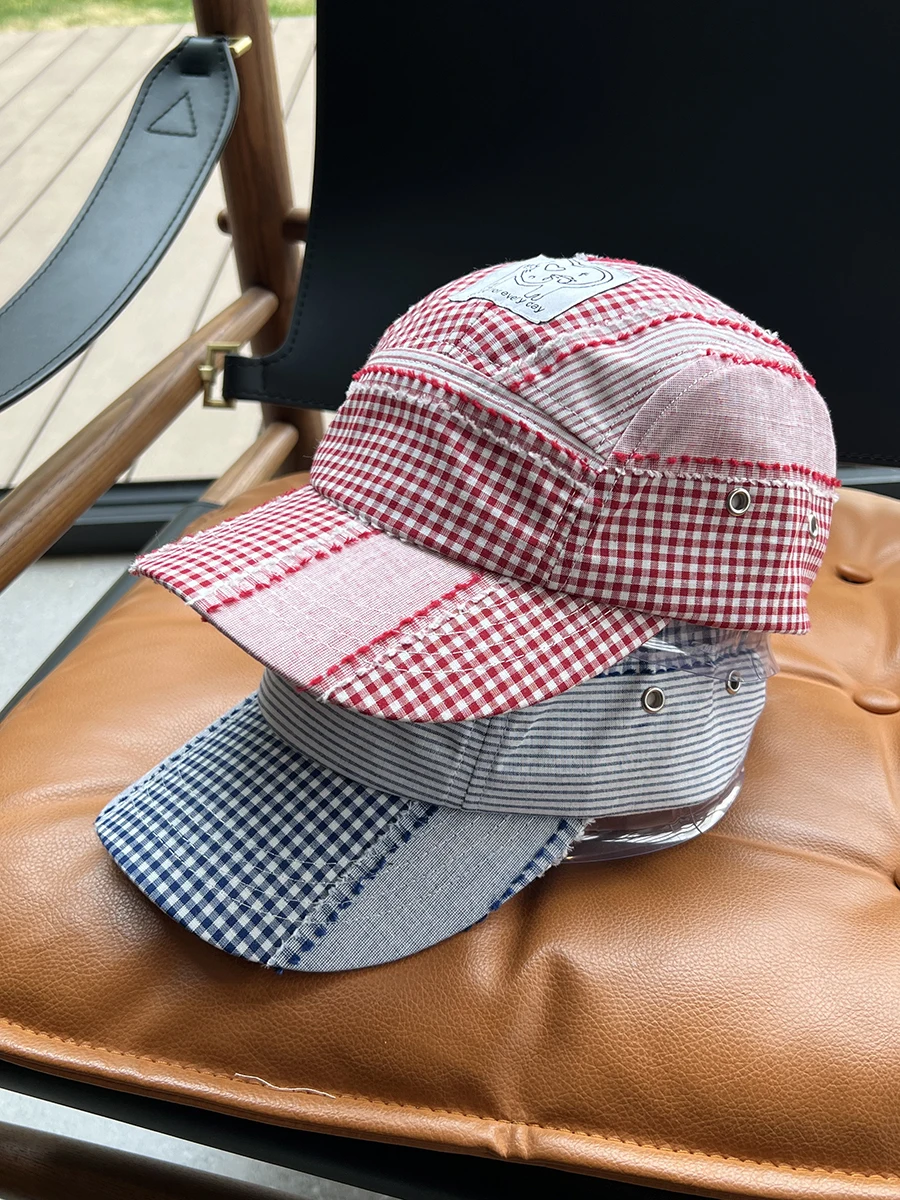 Splicing five-piece hat female spring and summer cute cap outdoor street baseball cap male
