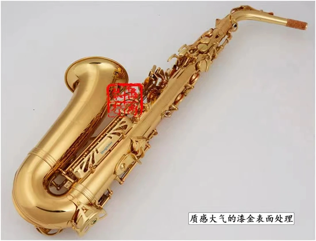 

High Quality AWO1 Alto Saxophone E Flat Electrophoretic Gold Professional Musical Instrument Brass Plated With Case Free Shippin