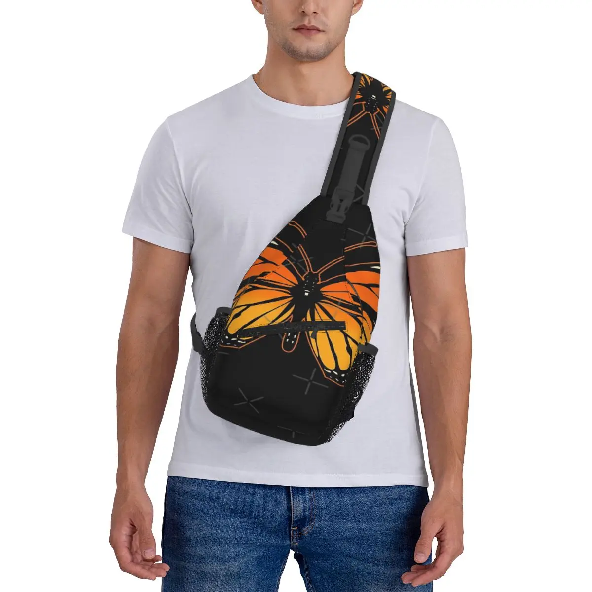 Monarch Butterfly Chest Bag, Tecido De Poliéster Na Moda, Nice Daily Gift, Customizável