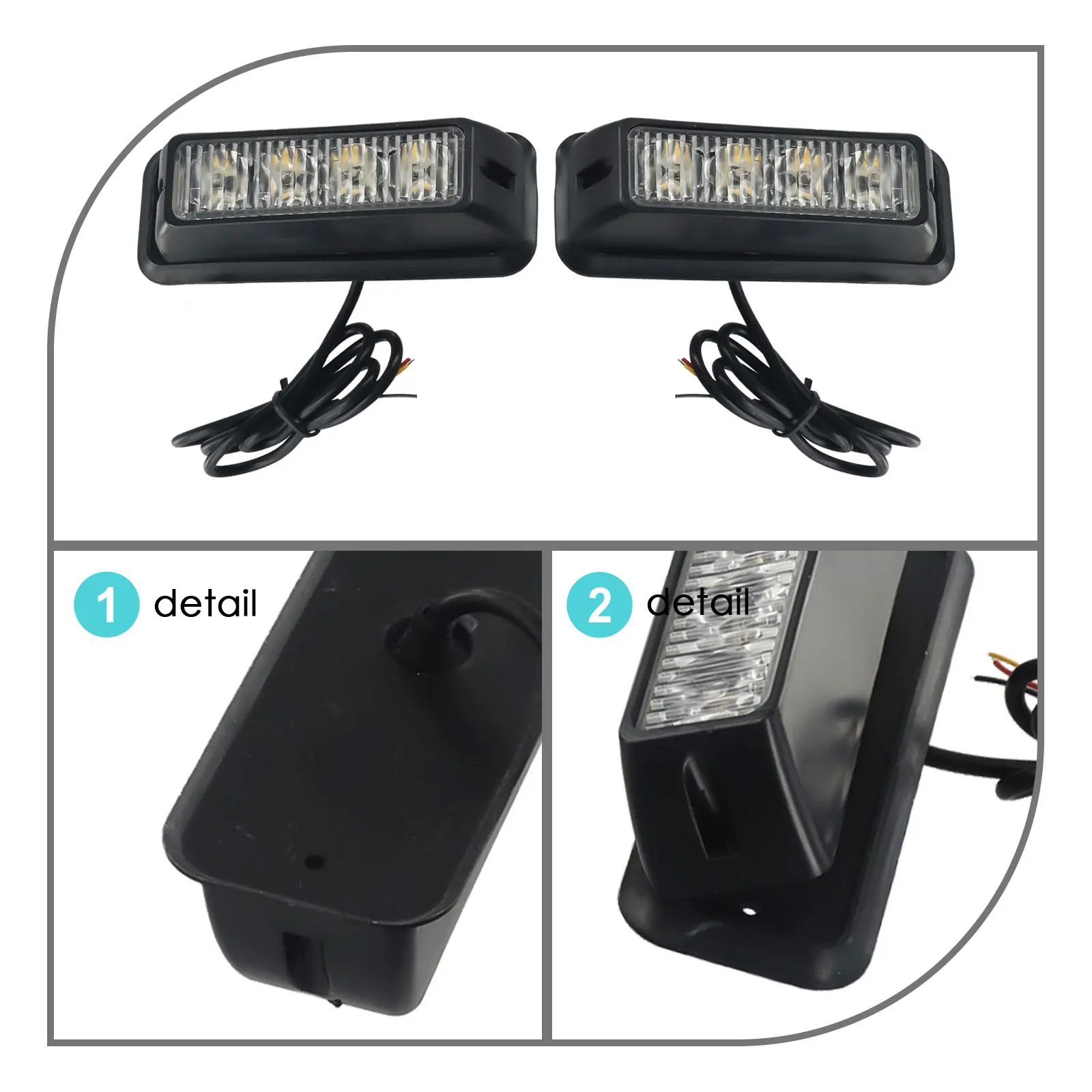 Car Light LED Car Flash Light Orange Amber Light Breakdown Strobe Grill Car Strobe Flash Light Hot Sale DC 12V