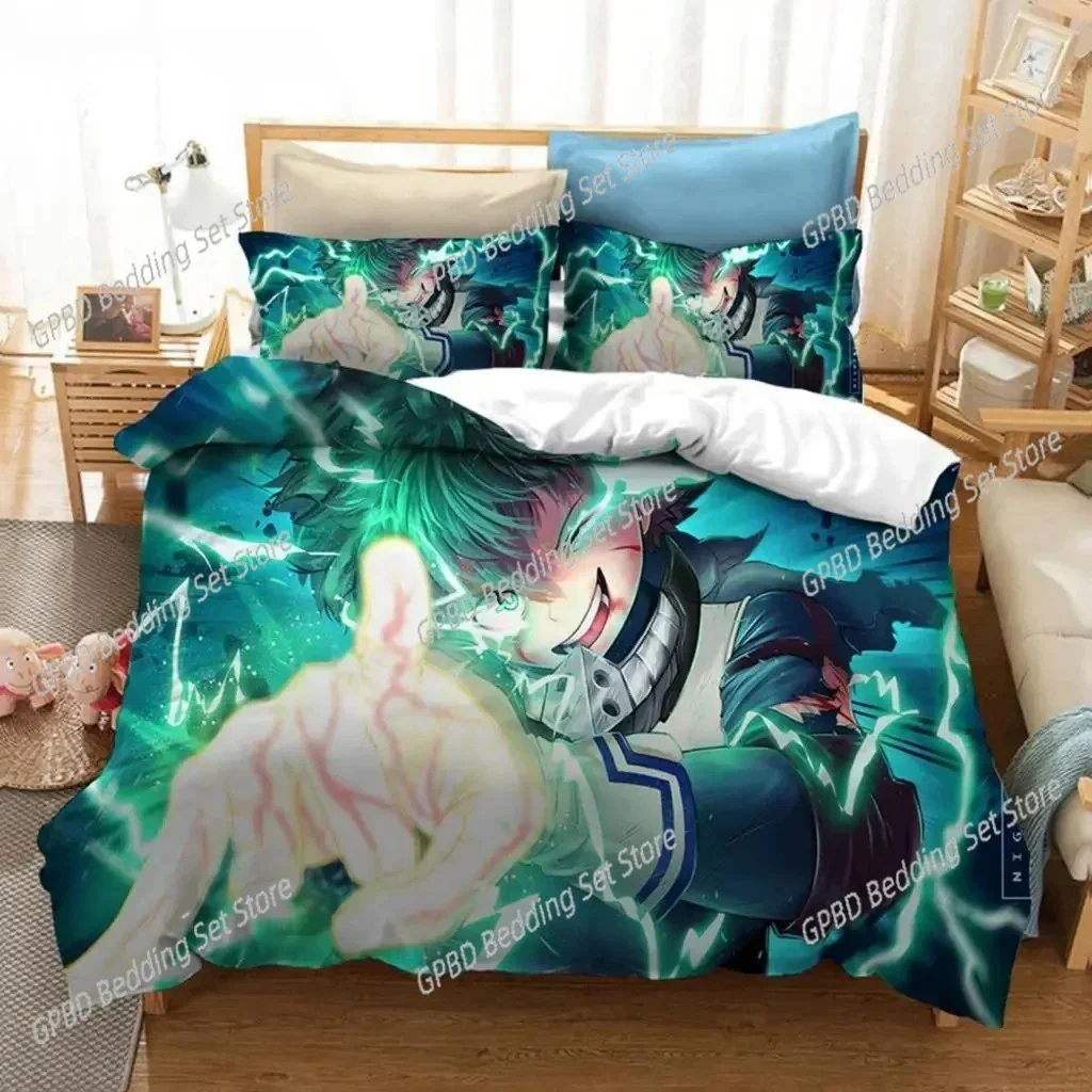 

Anime My Hero Academia 3D Bedding Set Duvet Cover Pillowcases Single Twin Full Queen King Size Home Decor Quilt Boys Gift
