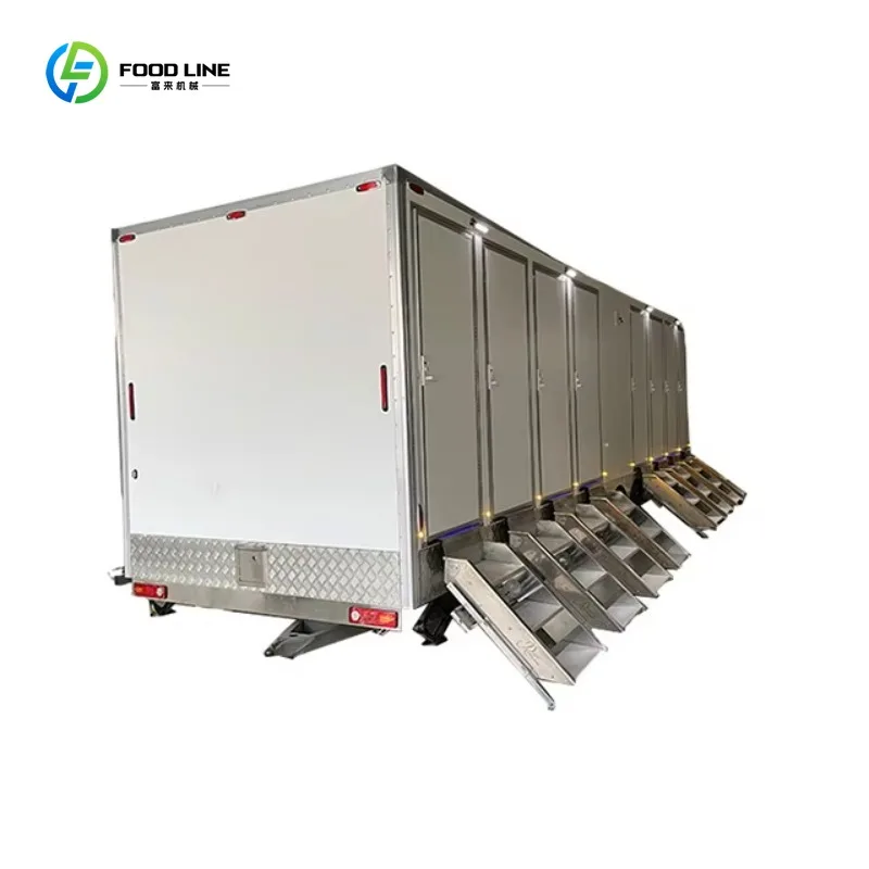 Portable Foldable Toilet Trailer Aluminum Shower Room Mobile Bathroom for Camping Park Festival Custom