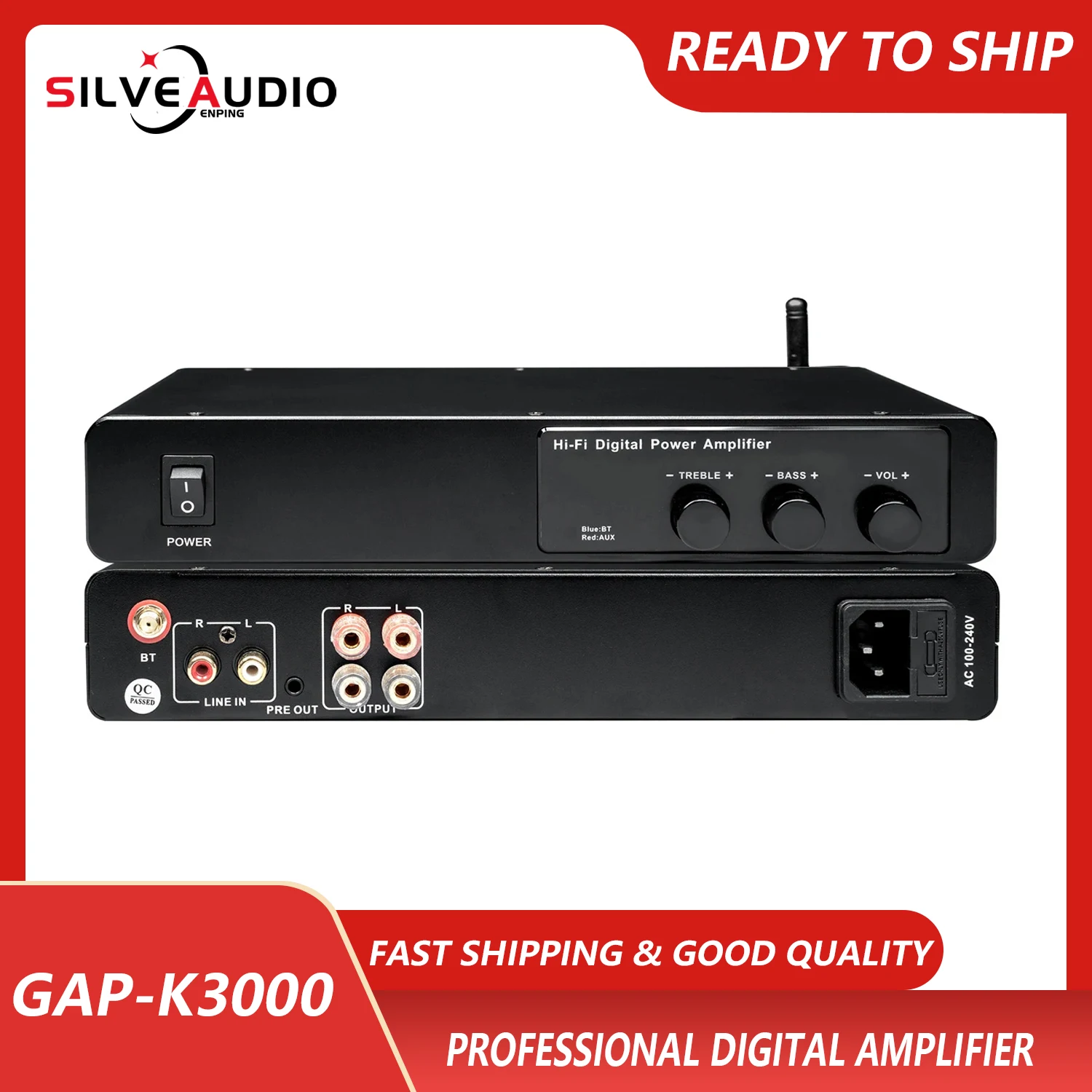 GAP-K3000 Wireless Blueteeth 5.0 Digital Power Amplifier Home Fever HIFI Dual Channel Integrated