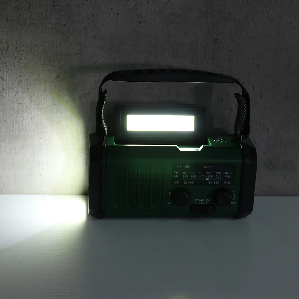 Emergency Radio Solar - LED Portable Radio AM/FM/WB 10000mAh Hand