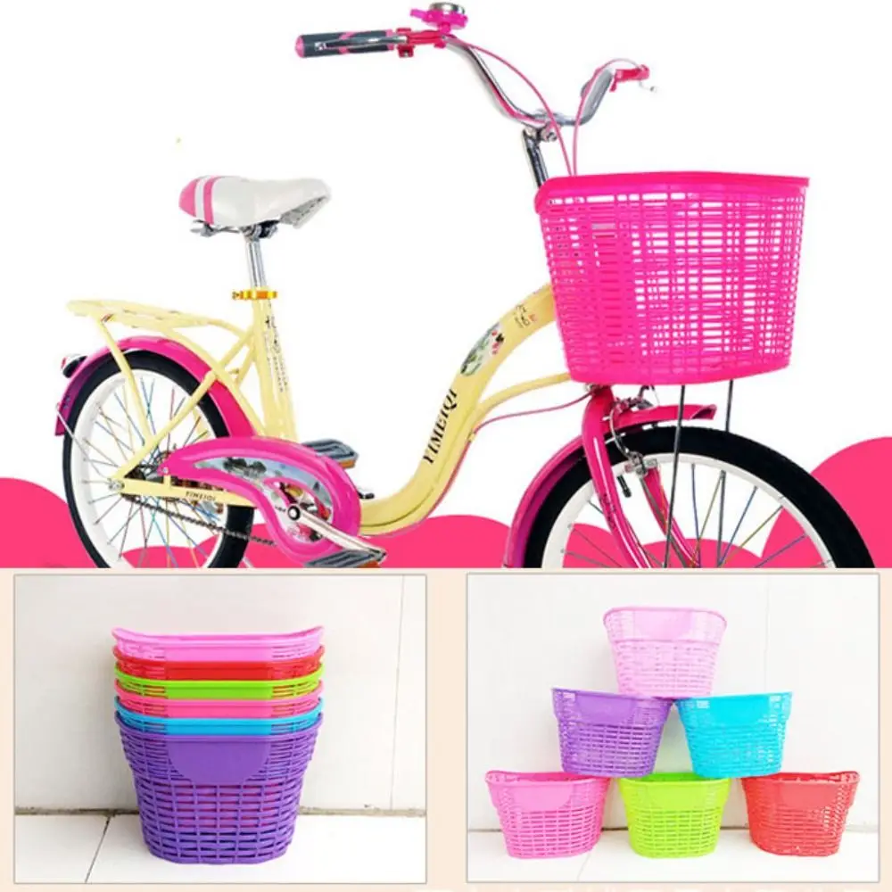 

Multicolors Children Kids Bike Basket Hollow Plastic Scooter Handlebar Basket 5 Colors 12-20 Inches Bicycle Storage