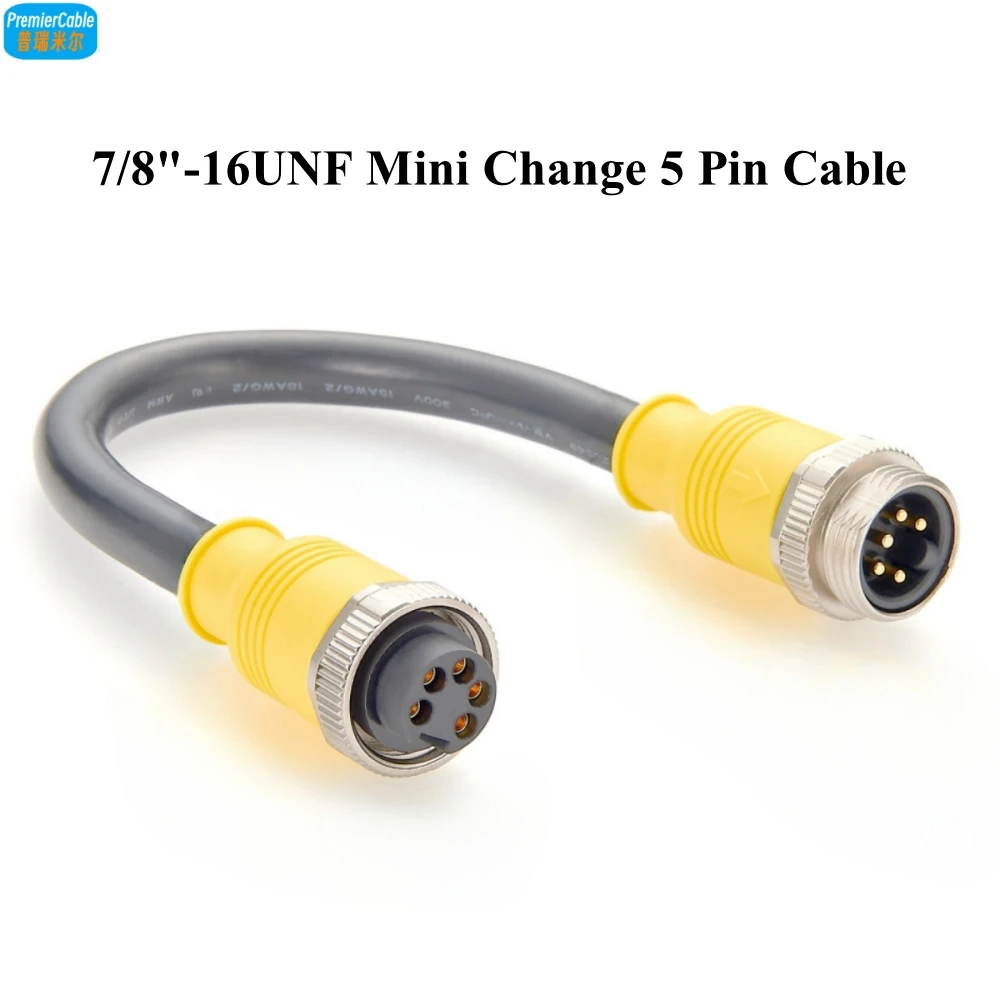 

7/8"-16UNF Mini Change 5 Pin Cable Connector Automation Power Cable DeviceNET Profibus Sensor Actuator Power Supply Cable