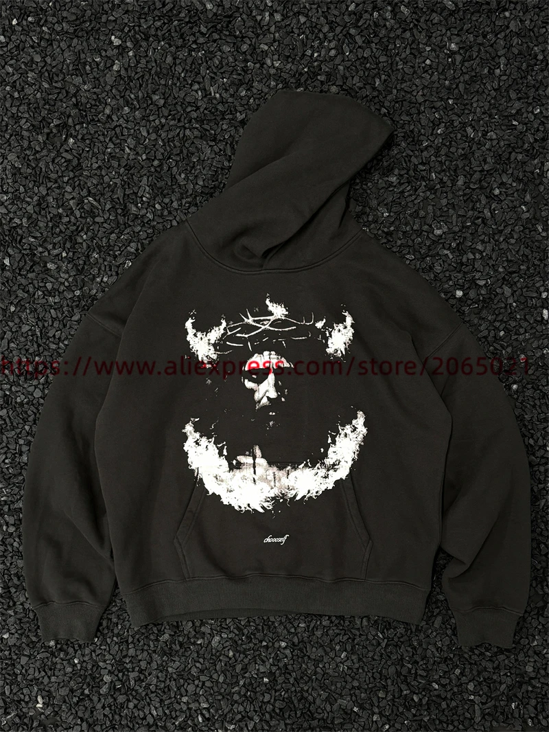 Vintage Hoodie Men Women Best Quality Heavy Fabric Hooded Pullovers