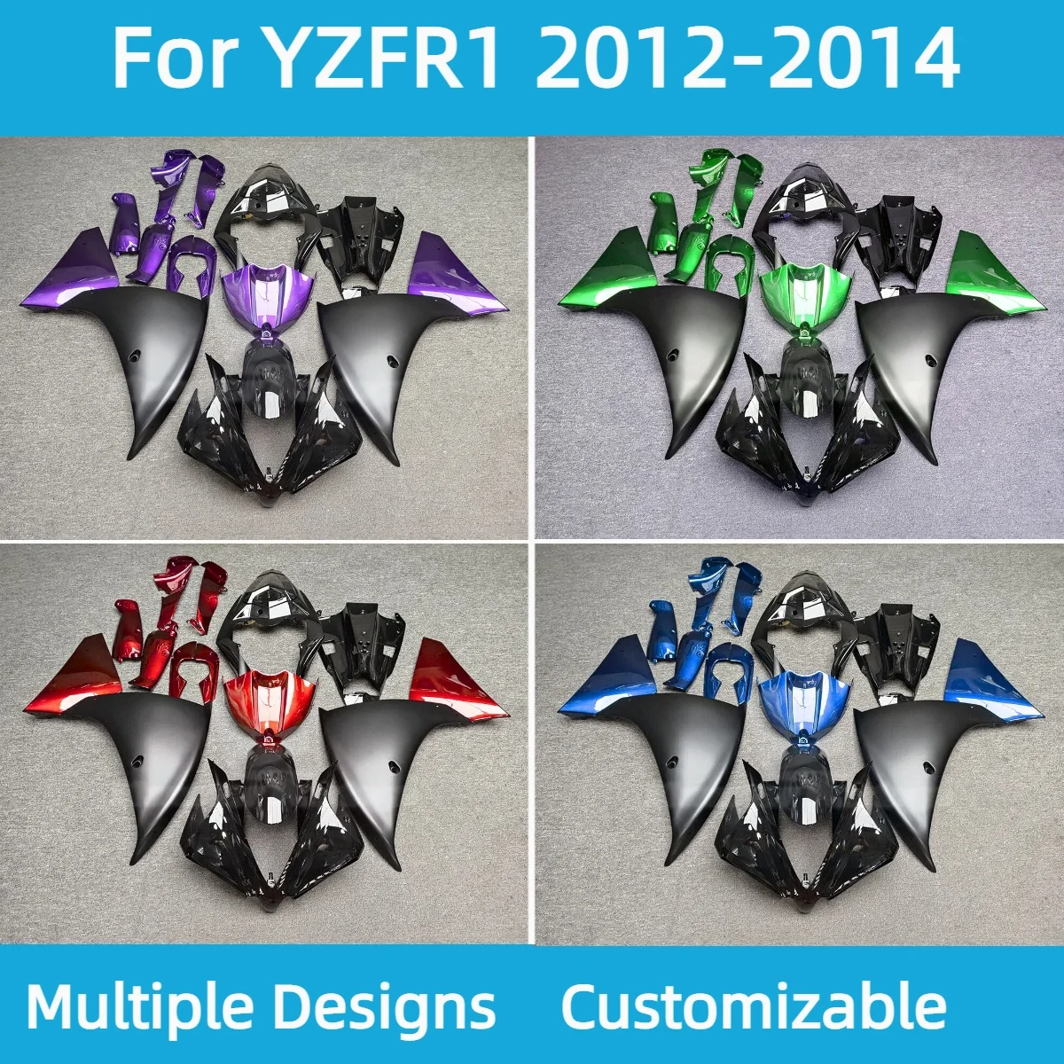 

Для YAMAHA YZF R1 2012 2013 2014, детали кузова, обтекатели YZFR1 12 13 14, комплект обтекателей кузова мотоцикла, инъекция ABS