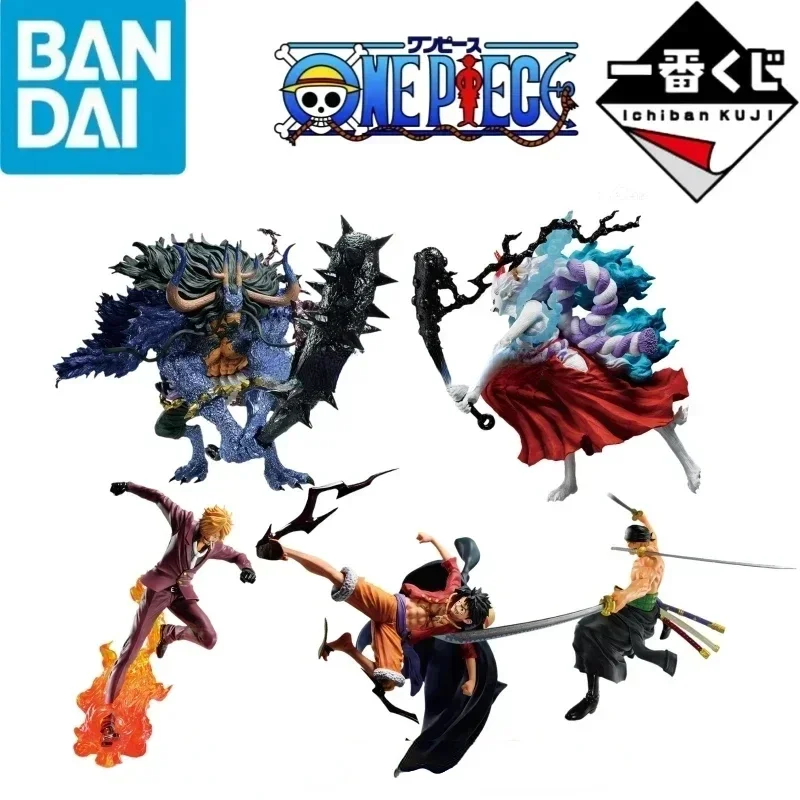 Bandai Original One Piece Ichiban Kuji TREASURE CRUISE Kaidou Yamato Luffy Roronoa Zoro Sanji Anime Figures Toys for Kids Gift