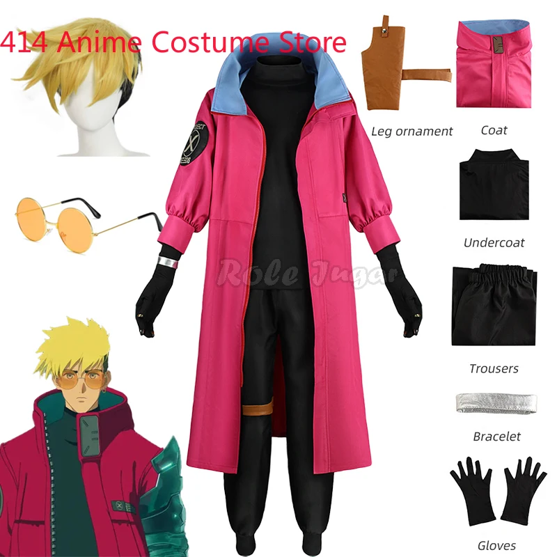 Vash the Stampede Coat Pants Trigun Cosplay Costume Millie Myrl Uniform Outfits Halloween Carnival Role Play for Male Female