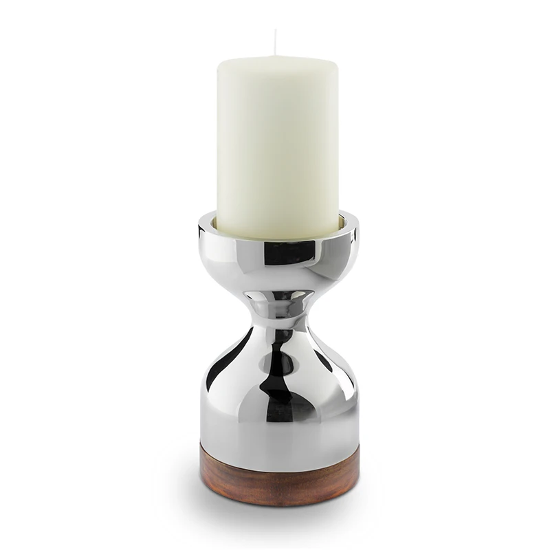 Wedding Party Candle Jar Home Decor Stainless Steel Funnel Candlestick Decoration Modern Metal Candlestick
