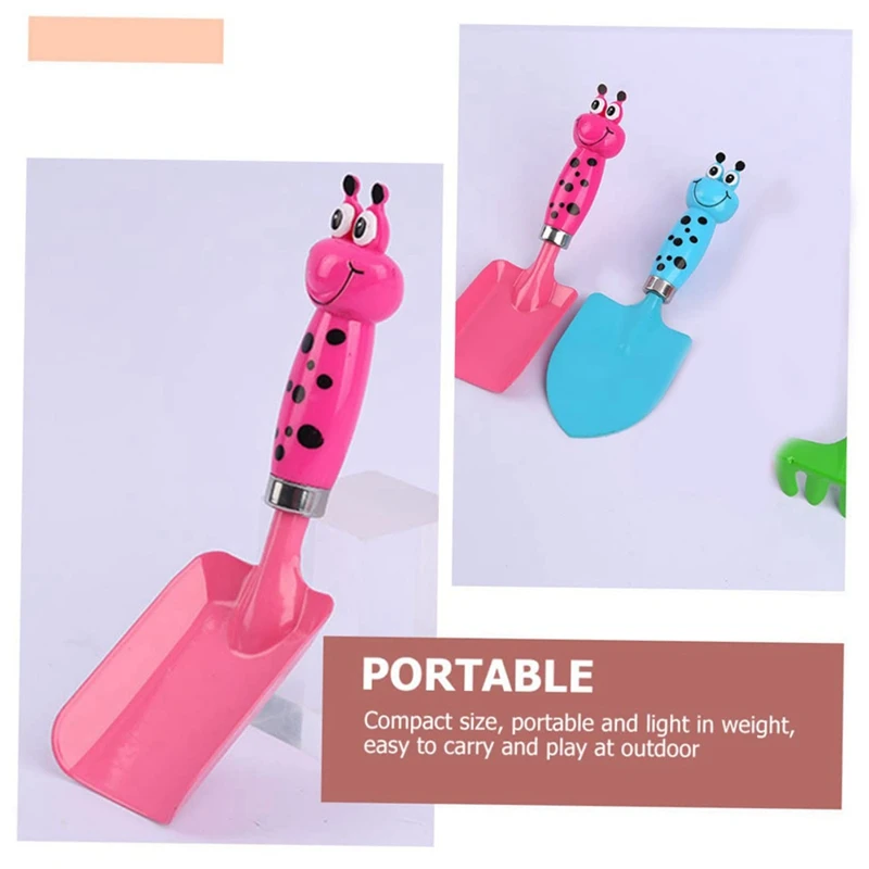 Pelle à sable en fer multifonctionnelle imbibée pour enfants, outils de creusement de jardin, fournitures de jouets de plage, jeu d'extérieur, 3 pièces