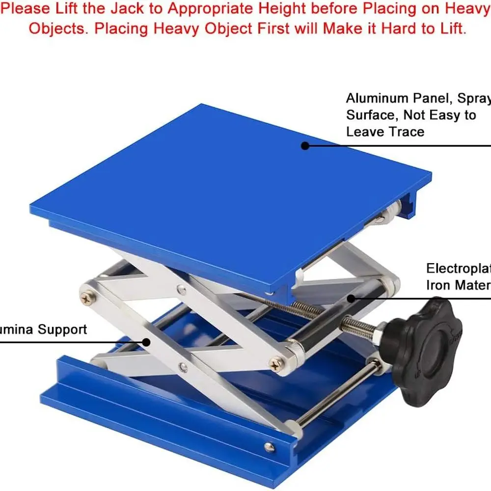 Aluminum 150x150mm Lab Jack with 10kg Capacity, 63-260mm Lift Range