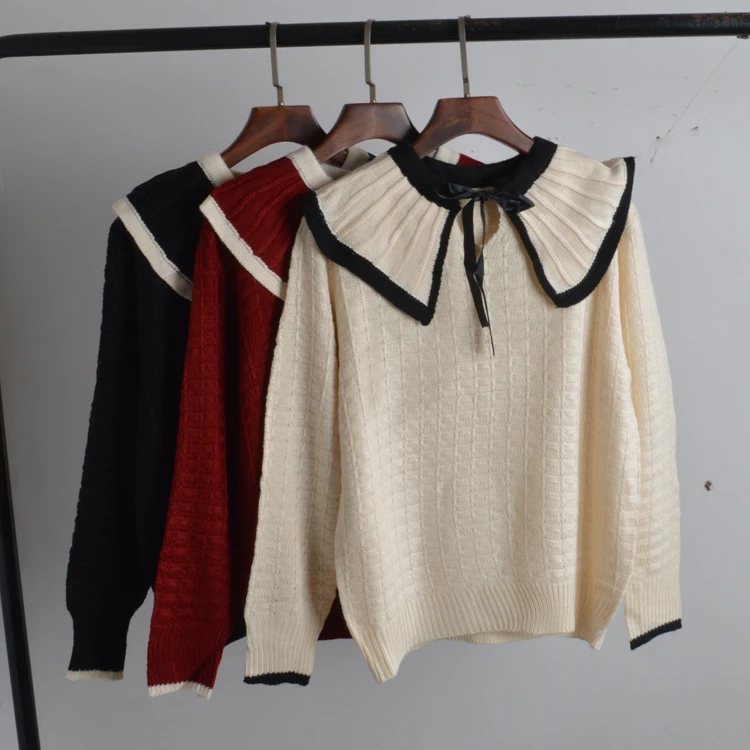 

Осень-зима, свободный женский свитер с длинным светом и воротником, цветной топ с цветочным принтом, Quali Premium Ladies Faion