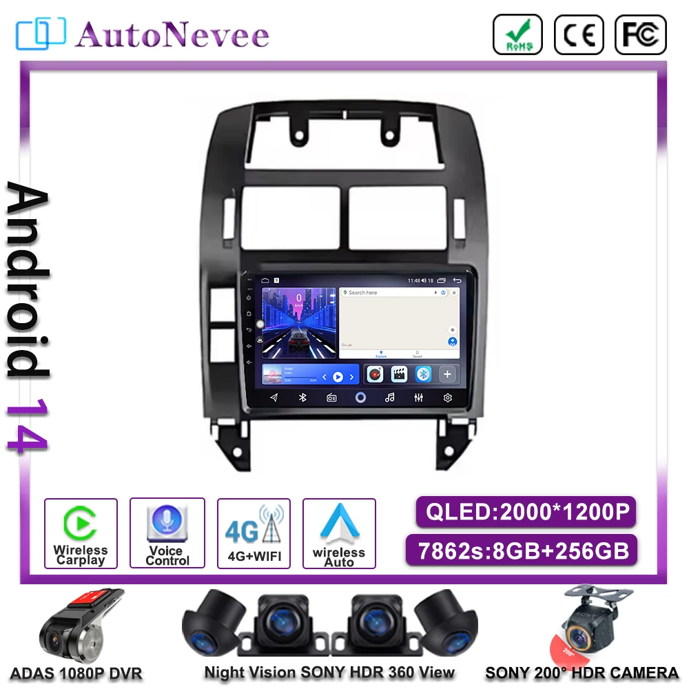 

Android 14 Car Radio For Volkswagen VW Polo MK4 6Q 9N 9N3 2004-2009 Multimedia Video Player GPS Carplay QLED Screen Auto Stereo