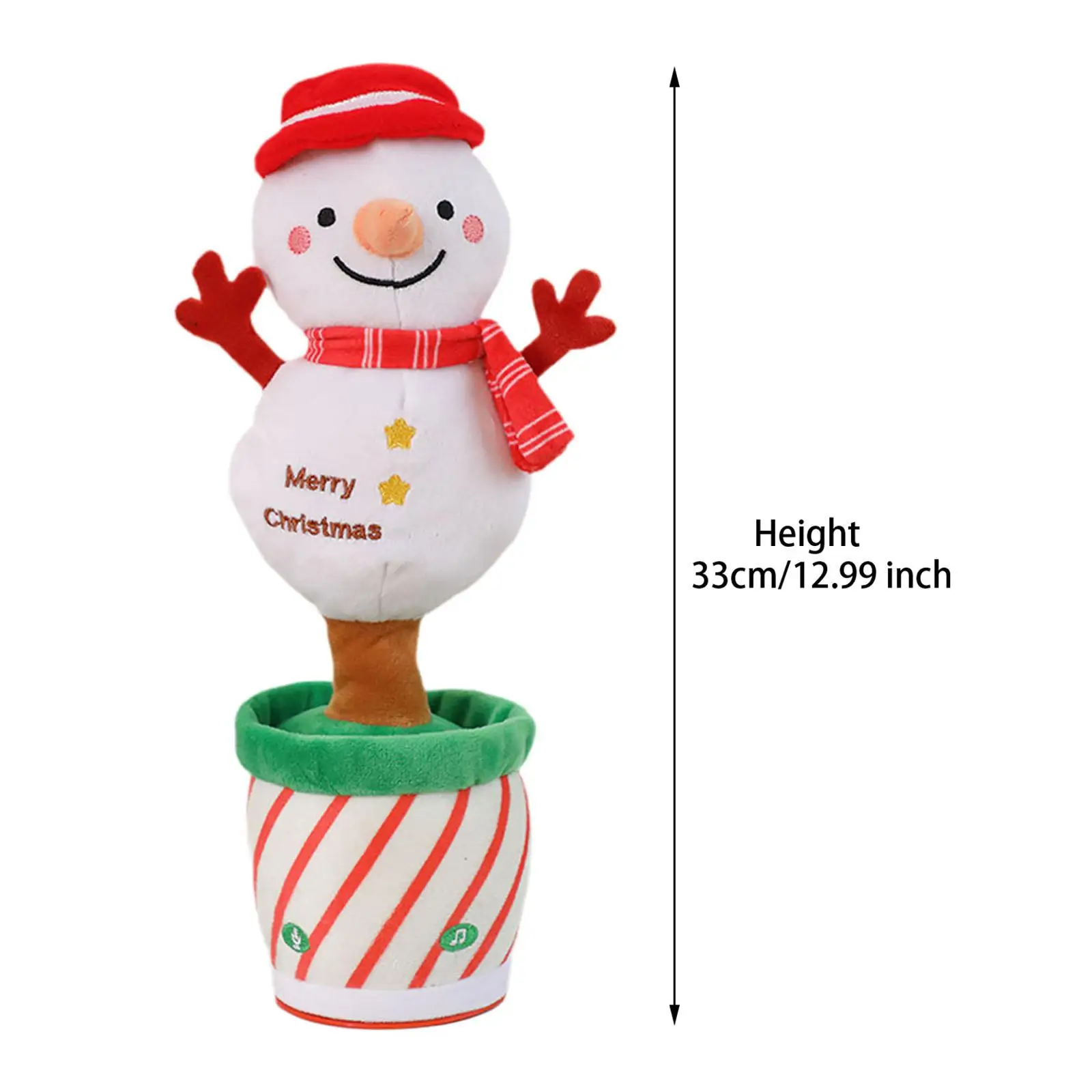 Brinquedo de pelúcia de natal interativo elétrico musical para educação precoce das crianças decoração de mesa de natal boneca bonito brinquedo de pelúcia