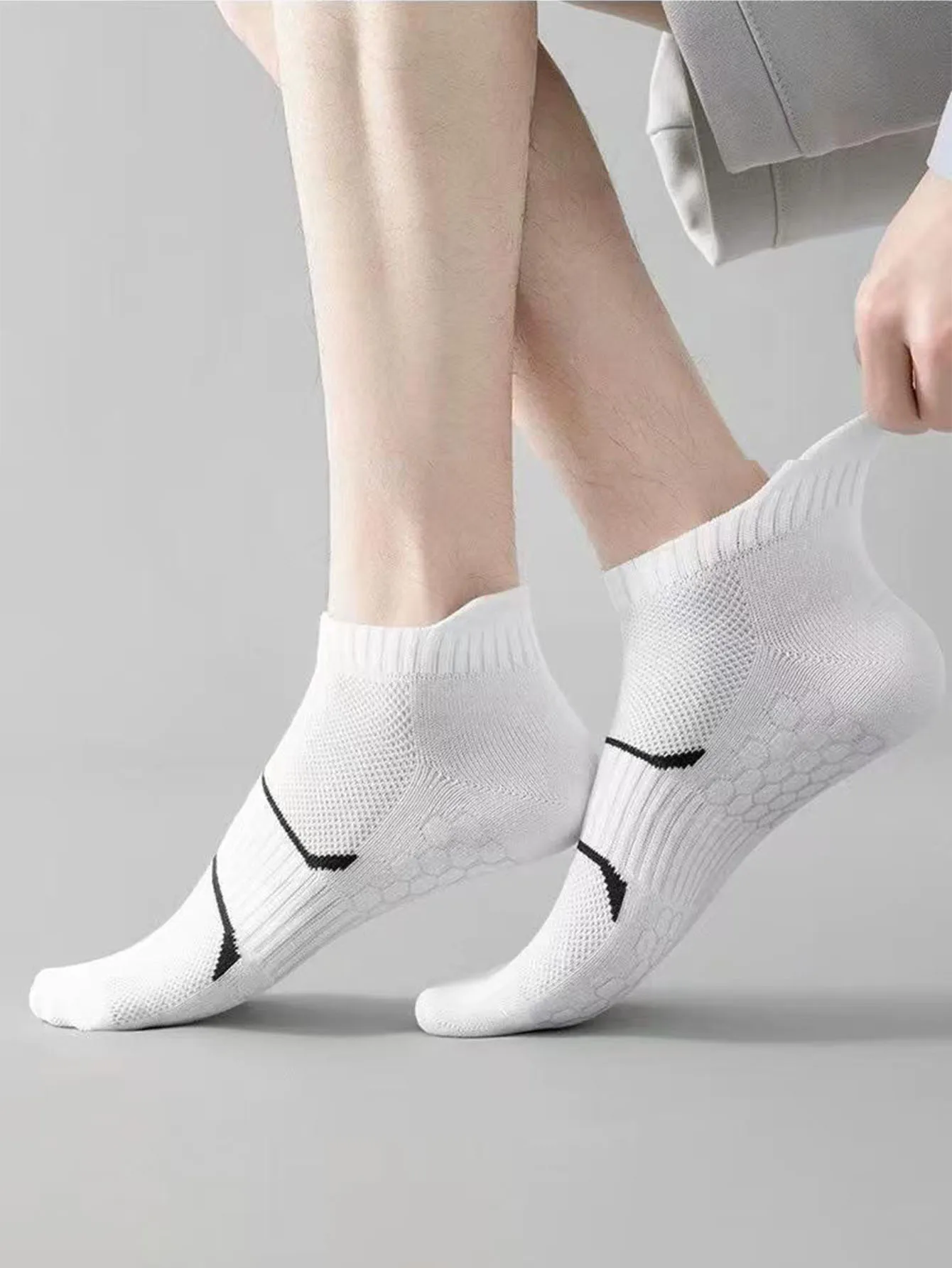 1/3/6 أزواج الرجال الكاحل الجوارب مخطط الرياضة الكاحل الجوارب المضادة للانزلاق الرياضة كرة القدم الجري المشي لمسافات طويلة دراجة جورب