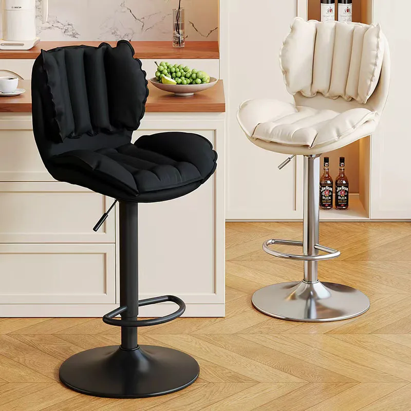 

Luxury Swivel Barstools Counter Nordic Reception Desks Accent Barstools Designer Black Bancos De Bar Lounge Suite Furniture
