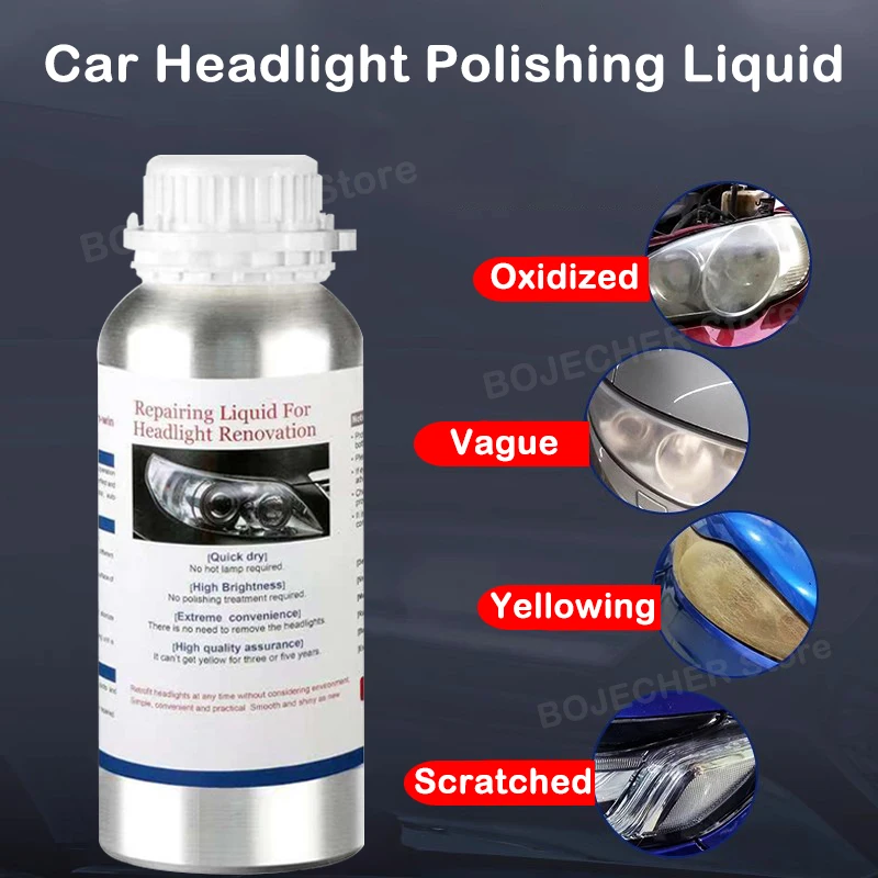 Car Headlight Polishing Liquid Polymer Car Accessories Headlamp Renovation Restoration Cleaning Agent 800ML Auto Repair Products